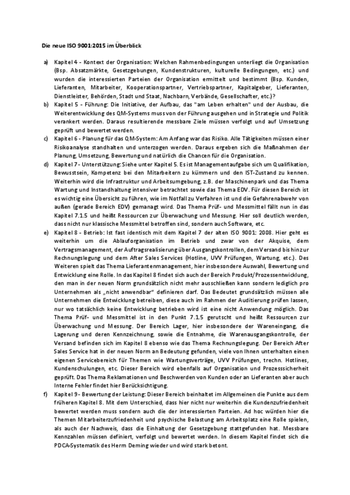 Die neue ISO 9001:2015 im Überblick 
